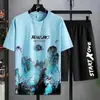 Traje de shorts de manga corta para hombre 2024 verano nuevo deportivo casual talla grande holgado Joker camiseta venta al por mayor comercio exterior