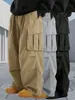 2026 Pantalones Casuales de Verano para Hombre Transfronterizos de Color Sólido con Múltiples Bolsillos Elegantes Sueltos de Pierna Recta Ropa de Trabajo Versátiles Pantalones Largos Venta al por Mayor