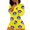 Mono Transfronterizo Europeo y Americano con Estampado de Labios Venta Caliente Navidad Manga Larga Ajustado Traje Venta Caliente Amazon Su3594