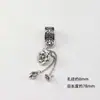 Colgante de Aleación Estilo Antiguo Colgante de Loto Mariposa DIY Pulsera de Cristal Cuenta Corrediza Anillo Colgante con Borla Accesorios Venta al por Mayor
