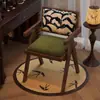 Banqueta de Maquiagem Imitando Madeira Vintage, Cadeira Simples Retrô Chandigarh, Cadeira para Penteadeira de Quarto de Meninas com Encosto