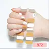 Película de Esmalte en Gel Impermeable Sin Hornear Pegatina Completa Color Contrastante Manchado Película de Esmalte de Uñas de Temporada Papel Pegatina de Uñas Película Pegatina