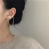 Brincos de pino S925 com corrente e franja, estilo coreano moderno, peça única, estilo frio, clipe personalizado para cartilagem da orelha sem furo na orelha