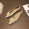 Sapatos Femininos de Solado Plano, Estilo Francês, Lindo Sapato Rasteirinha Bico Fino de Bico Aberto para Mulheres, Novo Estilo Primavera e Verão 2026