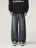 Ropa de Hombre Fengshe / 2026 Otoño-Invierno Nuevo Estilo Americano Holgado Retro Jeans de Guadaña Pantalones Largos para Hombre