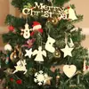 Decoración de Árbol de Navidad Transfronteriza Artesanías de Virutas de Madera Colgantes Navideños DIY Fiesta en Casa Etiquetas Navideñas de Madera