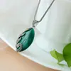 Joias de Prata Nafoge Atacado Pingente de Prata 925 Esterlina com Calcedônia Verde Natural Pingente Vintage de Prata Tailandesa para Mulheres Pavão