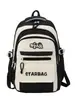 Mochila Casual Estilo College Refrescante com Bloqueio de Cores Azul e Branco Sal Marinho para Alunos do 3º ao 6º Ano para Aula, Viagem e Armazenamento
