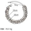 Pulsera de doble capa con incrustaciones de diamantes para hombre para mujer Estilo cool Ins Pulsera metálica Joyería de mano elegante personalizada Joyería versátil