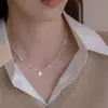 Collar Irregular de Perlas Plateadas para Mujer 2026 Nuevo Estilo Lujo Ligero Gama Alta Flor de Rosa Esmalte Collar Sudadera