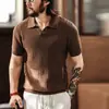 Nova Camisa Polo Masculina Estilo Americano Old Money Gola Seagull Outono 2026 Marca Tendência Casual Jacquard Decote V Vazado Camiseta para Homens