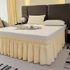 Nuevo Estilo 2025 Falda de Cama Elástica Estilo Princesa Francesa Blanca con un Dobladillo que Cubre la Parte Inferior Sin Encaje en la Superficie de la Cama
