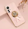 Adecuado para Xiaomi 12lite-6D Edición Japonesa Funda de Teléfono de Silicona Galvanizada con Soporte de Anillo de Hebilla Dibujos Animados de Astronauta K40S