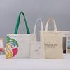 Bolsa de Lona Pode Ser Personalizada com Logotipo Bolsa de Mão Bolsa de Lona Bolsa de Compras Ecológica de Verão para Mulheres Bolsa de Tecido de Grande Capacidade Bolsa