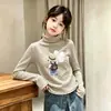 Sudadera de felpa doble cara para niña Otoño/Invierno 2026 Estilo Nuevo Ropa exterior infantil Sudadera con cuello alto Cálida Base rayada cepillada Camisa