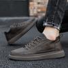 Zapatos casuales de cuero estilo coreano Four Seasons, zapatillas con cordones para hombre, zapatillas deportivas de moda para exteriores MR231