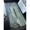 Traje de passeio diário desestruturado V37 branco com lavagem à água, paletó de retalhos, conjunto de camisa polo desconstruída combinando algodão azul