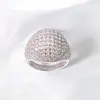 Moda de Lujo Accesible Transfronteriza Anillo con Corte Calado de Cobre con Perla y Circonita para Mujer Anillo Joyería Accesorios Yiwu