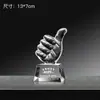 Trophy de Cristal Creativo para Estudiantes Infantiles Competición Graduación Souvenir Baile de Jardín de Infantes Trofeo Personalizado de Metal con Pulgar
