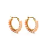 Aretes de Acero Inoxidable con Forma de C y Flor de Cristal, Aretes con Perlas, Aretes para Mujer Europeos y Americanos, Venta al por Mayor Transfronteriza