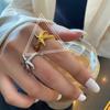 Joia de Moda Dongdaemun da Coreia do Sul Anel Elegante de Pequena Estrela do Mar Anel Ajustável Aberto para Mulheres Acessórios Hip-Hop