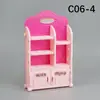 Mini Muebles Artificiales Pequeños Refrigerador Carrito de Comedor Caja Registradora Carrito de Compras Estante para Pasteles y Verduras Estante de Doble Cara Juguetes para Casa de Juego