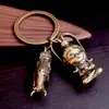 Lingote Pixiu Mono Regla Sun Wukong Bastón Mágico Calabaza de Cobre Hebilla Sun Wukong Llavero Colgante Estilo Chino