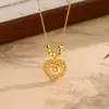 Colar Teia de Sonhos em Formato de Coração para Mulheres, Novo Design de Contas Vazadas Estilo Chinês, Corrente para Clavícula Versátil de Luxo Leve de Nicho