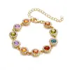 Pulsera de corazón de diamantes de colores integrada, nuevo modelo transfronterizo europeo y americano de Han Zhishang, accesorio dulce y fresco apilable, suministro de comercio exterior