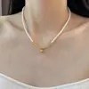 Collar Colgante de Calabaza de Arena de Perla de Vidrio Cadena para Clavícula Elegante Simple de Moda para Mujer Estilo Año Nuevo Estilo Chino Cadena de Cuello