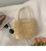 Bolso tejido de paja estilo peine salida de verano viaje bolso de mano conveniente bolso de hombro sombrero de protección solar bolso de punto tejido de paja