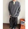 Tricô Falso Duas Peças Masculino Gola V Torcido Estilo Old Money High-End Negócios Outono e Inverno Tricô Exportação Atacado Transfronteiriço