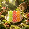 Mini Rodajas de Fruta Cortadas a la Mitad Decoración de Escena en Miniatura Juguete de Comida Modelo Accesorios Llavero de Resina Accesorios para Manualidades
