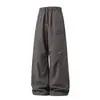 Calça de Trabalho Casual Funcional Resistente à Água para Homens, Calça de Caminhada Reta Solta para Primavera com Bolsos Divididos, Calça Softshell