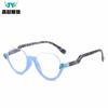 Gafas de lectura para mujer con taladro de cinta colgante AliExpress transfronterizo, montura media de resorte estilo europeo y americano