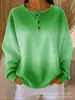 Amazon Transfronterizo Nuevo Estilo Europeo y Americano Rayas Verticales Cuello Henley Manga Larga Sudadera con Capucha Suelta Hombros Caídos Media Cremallera Top para Mujer