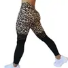 Leggings de Yoga Sexys de Cintura Alta Elásticos que Levantan los Glúteos, Empalme Hueco con Estampado de Leopardo Nuevo Transfronterizo 2019 en Gran Stock