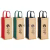 Bolsas de Empaque para Vino, Bolsas de Regalo de Arpillera, Bolsas Tote para Vino Tinto, Bolsas de Arpillera para Botellas de Vino con Impresión de Logo