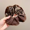 Nuevas scrunchies de lunares y estampado de leopardo, estilo simple, scrunchies retro, cintas para el cabello, accesorios para moños, adornos para el cabello
