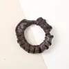 Scrunchie Plissado de Seda Sintética de Alta Elasticidade Estilo Coreano para Rabo de Cavalo, Prático para Uso Diário, Faixa Básica para Cabelo