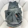 Jeans Rectos de Cintura Alta Espiga de Trigo para Mujer Primavera y Otoño 2025 Nuevo talla grande chica rellenita que Cubre Cadera Adelgazantes Holgados de Pierna Ancha