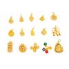 Accesorios DIY de oro arena de larga duración que no se decoloran, conejo, calabaza, hojas, Ruyi, ábaco, todo es bueno, bendición, seguro y feliz