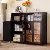 Aparador para Uso Doméstico, Gabinete de Almacenamiento Integrado para Montar en la Pared para Sala de Estar, Cafetera Estilo Vintage, Gabinete de Almacenamiento Multifuncional para Cocina