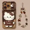 Funda de Teléfono con Temática de Gato Marrón Adecuada para Apple 18 Pro Max, Linda para iPhone 17, Cobertura Total para iPhone 16, Set de Otoño e Invierno para iPhone 14, y Funda para iPhone 13