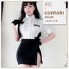 Uniforme de instructora de policía sexy, disfraz de policía, traje de falda de cadera de azafata de cosplay de club nocturno