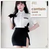 Uniforme Sexy de Instructora de Policía Disfraz de Policía Club Nocturno Cosplay Azafata Traje de Falda Corta que Cubre la Cadera Juego de Rol