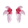 Pendientes Exagerados de Hoja de Aleación de Moda Simple Europea y Americana Transfronterizos de Lujo Ligero Versátiles Elegantes para Mujer Modelo Más Vendido