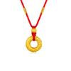 Colgante de aro de oro Ruyi con arena de Vietnam para hombre y mujer, collar con hebilla de paz de la antigua ley, colgante de círculo Xiangyun chapado en oro y cobre.