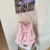 Bolso de hombro cruzado tipo tote casual de gran capacidad, nuevo, para mujer, con diseño de falda de pastel