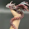 Dragón Volador de Doble Cuerno Impreso en 3D con Alas, Articulado Flexible Móvil Gradiente Láser Modelo Popular Juguete para Niños